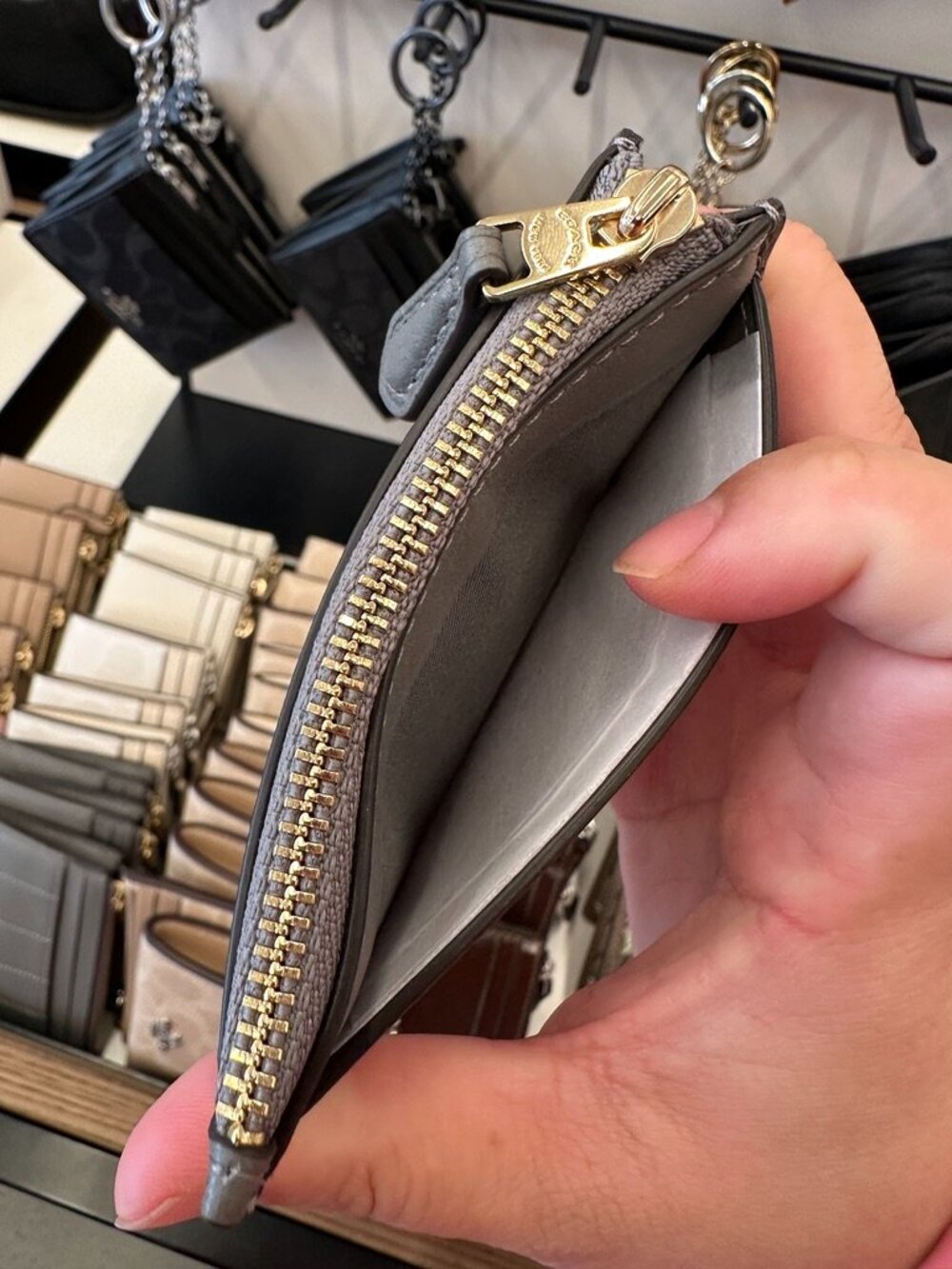 NWT! Coach CEX22 Mini Skinny ID Case With Quilting Nappa Leather/Im/Slate - Picture 6 of 9